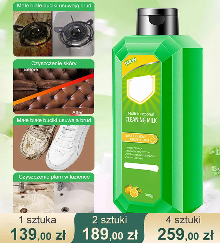 Wielofunkcyjny środek czyszczący, łagodny i niepodrażniający