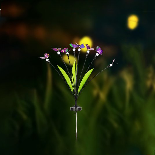 Solar Outdoor Butterfly Glowing Waterproof Lawn Lamp Patio Garden Simu