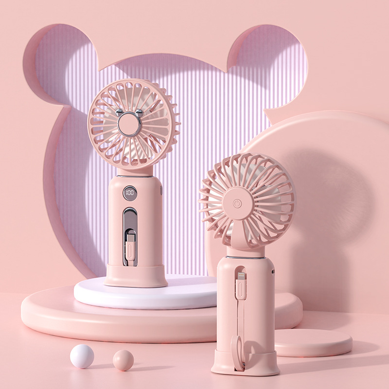 Handheld Mini Mini Fan Usb Rechargeable Long Life Digital Display Mini