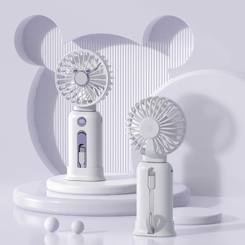 Handheld Mini Mini Fan Usb Rechargeable Long Life Digital Display Mini