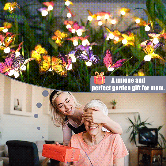 Solar Outdoor Butterfly Glowing Waterproof Lawn Lamp Patio Garden Simulation