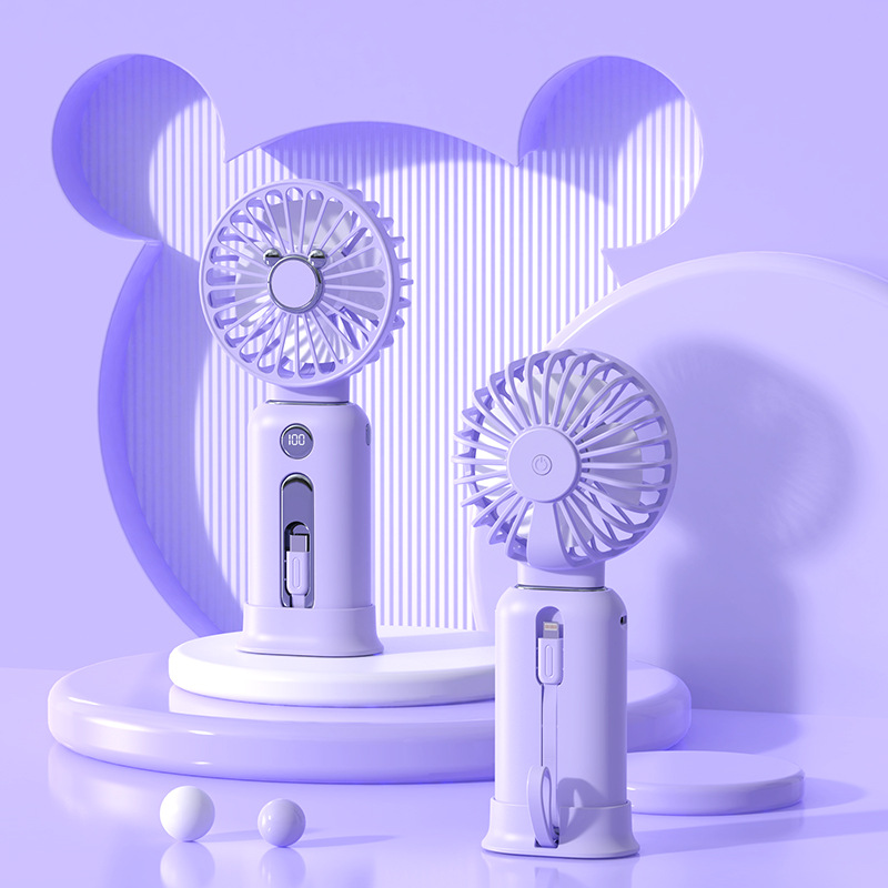 Handheld Mini Mini Fan Usb Rechargeable Long Life Digital Display Mini