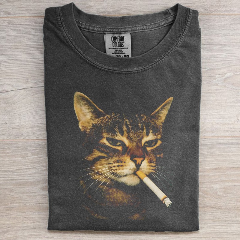 Funny Cat with Cigarette T-shirt