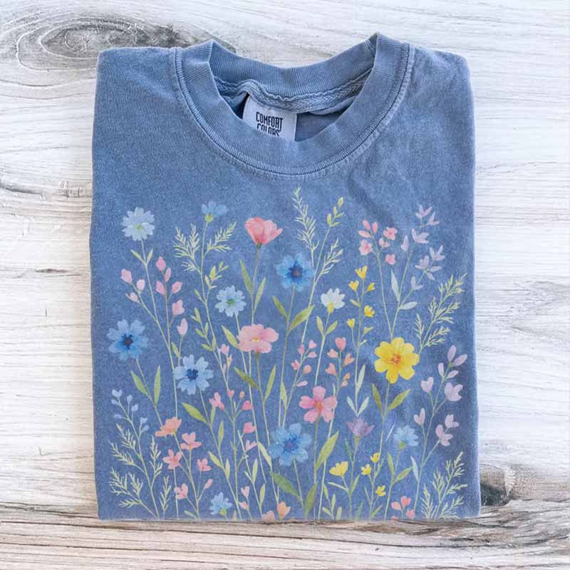 Vintage Wildflowers  Cottagecore Boho Botanical Shirt