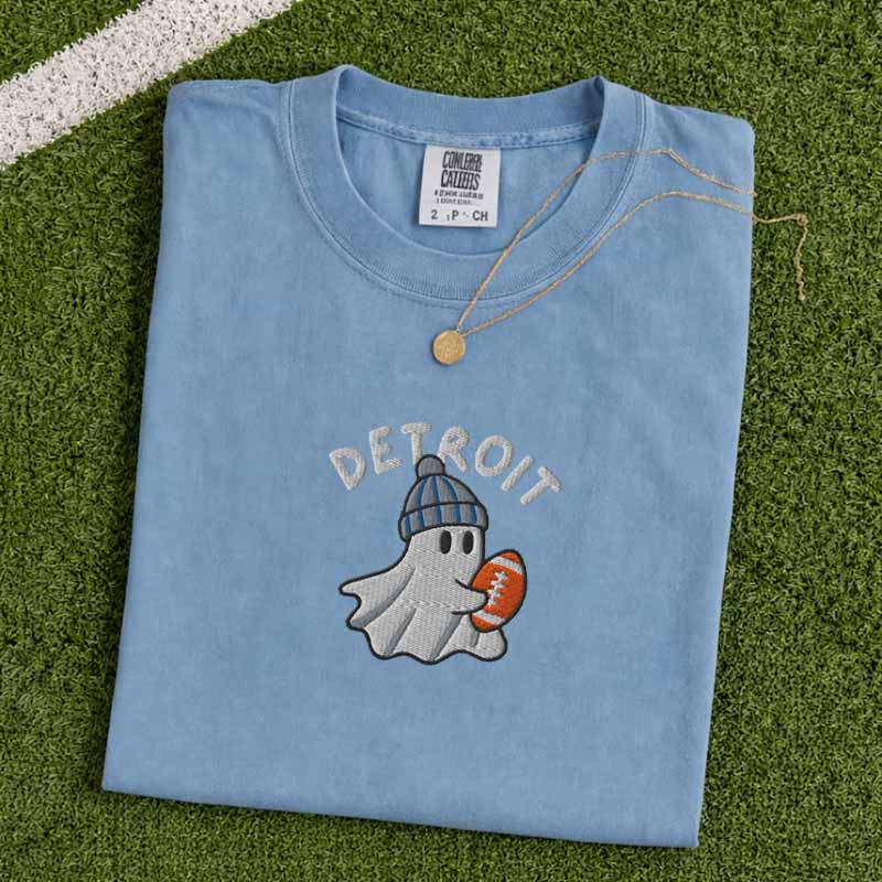 Embroidered Ghost Detroit Football Shirt