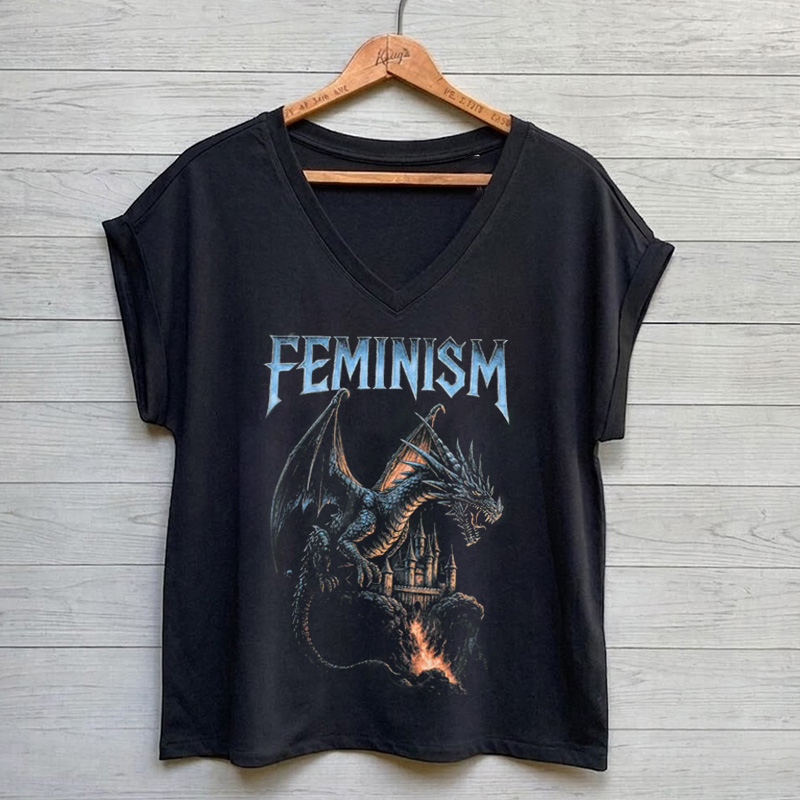 Retro Feminism Dragon Shirt