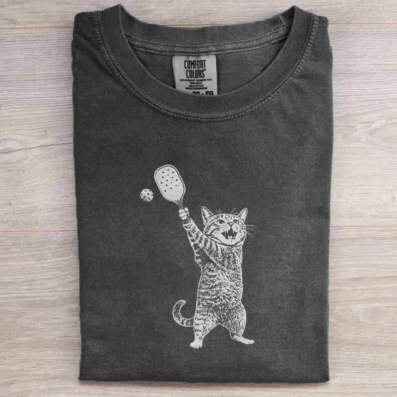 Vintage Pickleball Cat Shirt