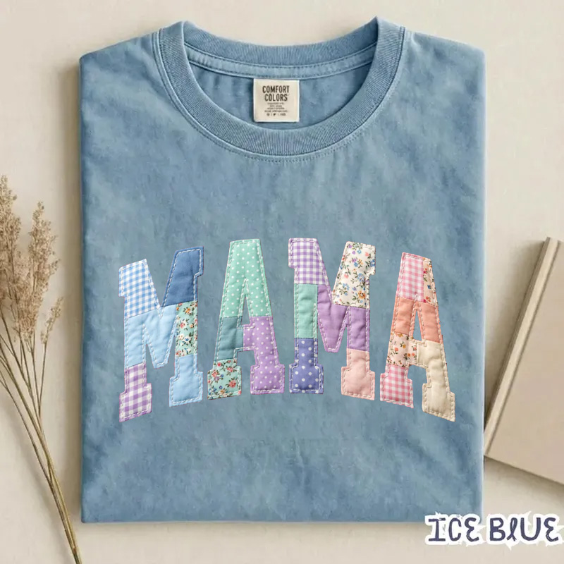 Faux Patchwork Floral Mama Shirt