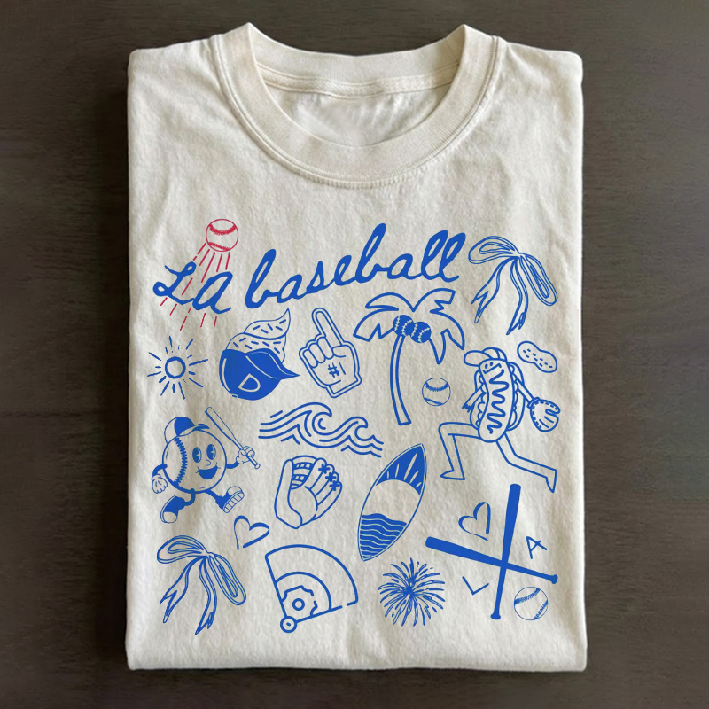 LA Baseball Doodle T-shirt