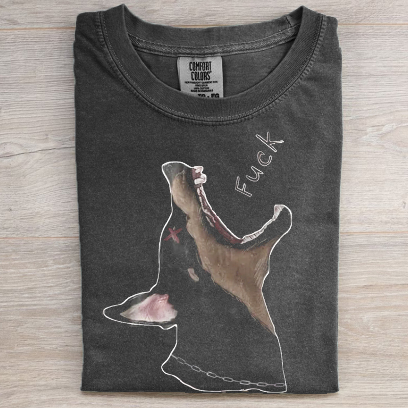 Unisex Black Dog Fuck Print 100% Cotton Casual Tank/T-shirt