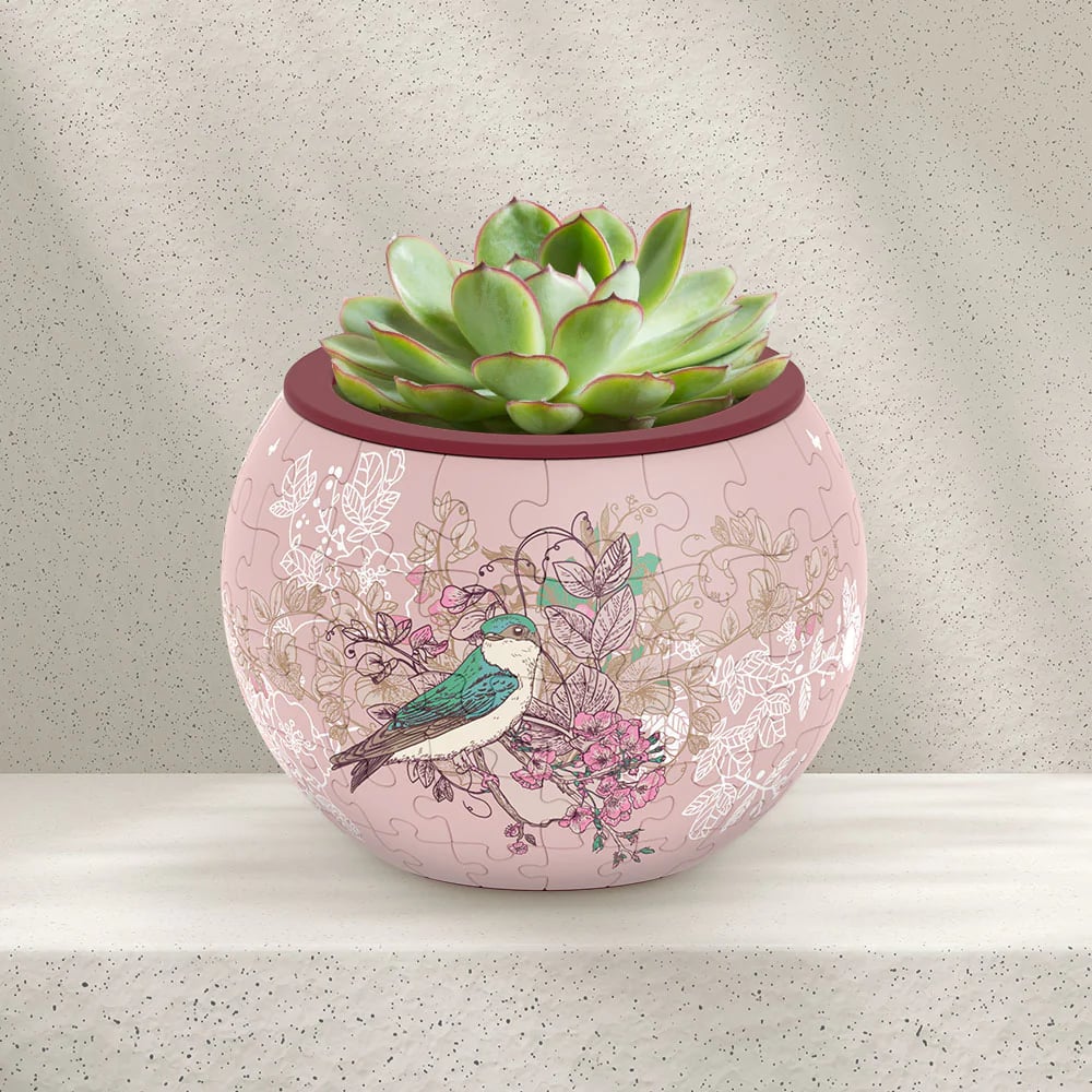 🧩Bird and Flower Puzzle Flowerpot
