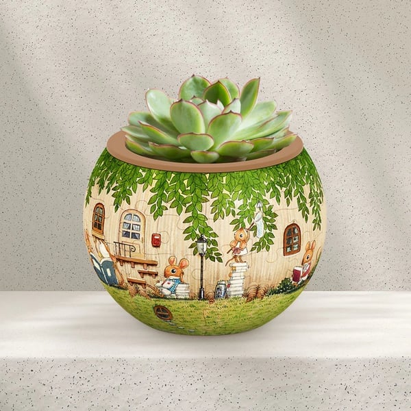 🧩Bird and Flower Puzzle Flowerpot