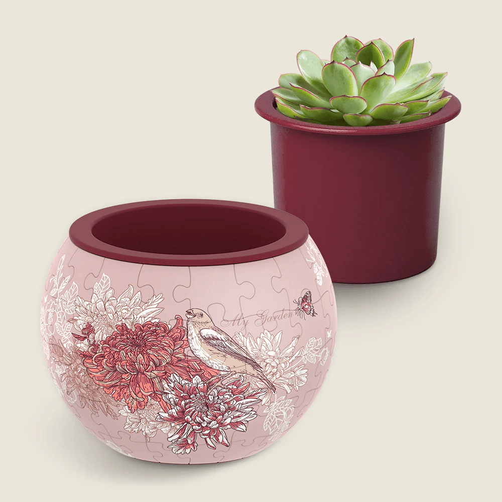 🧩Bird and Flower Puzzle Flowerpot