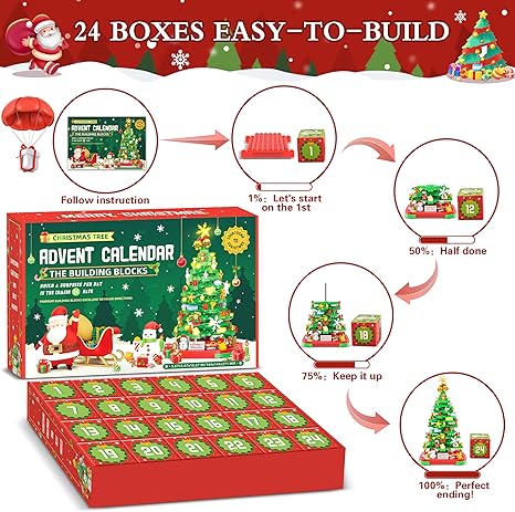🎄Advent Calendar 2024 Building Blocks Kit - Christmas Tree