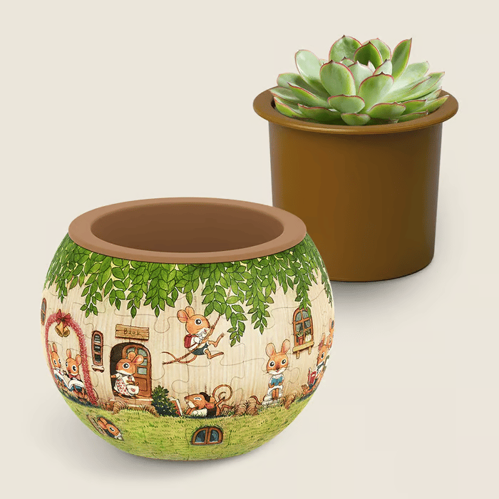🧩Bird and Flower Puzzle Flowerpot