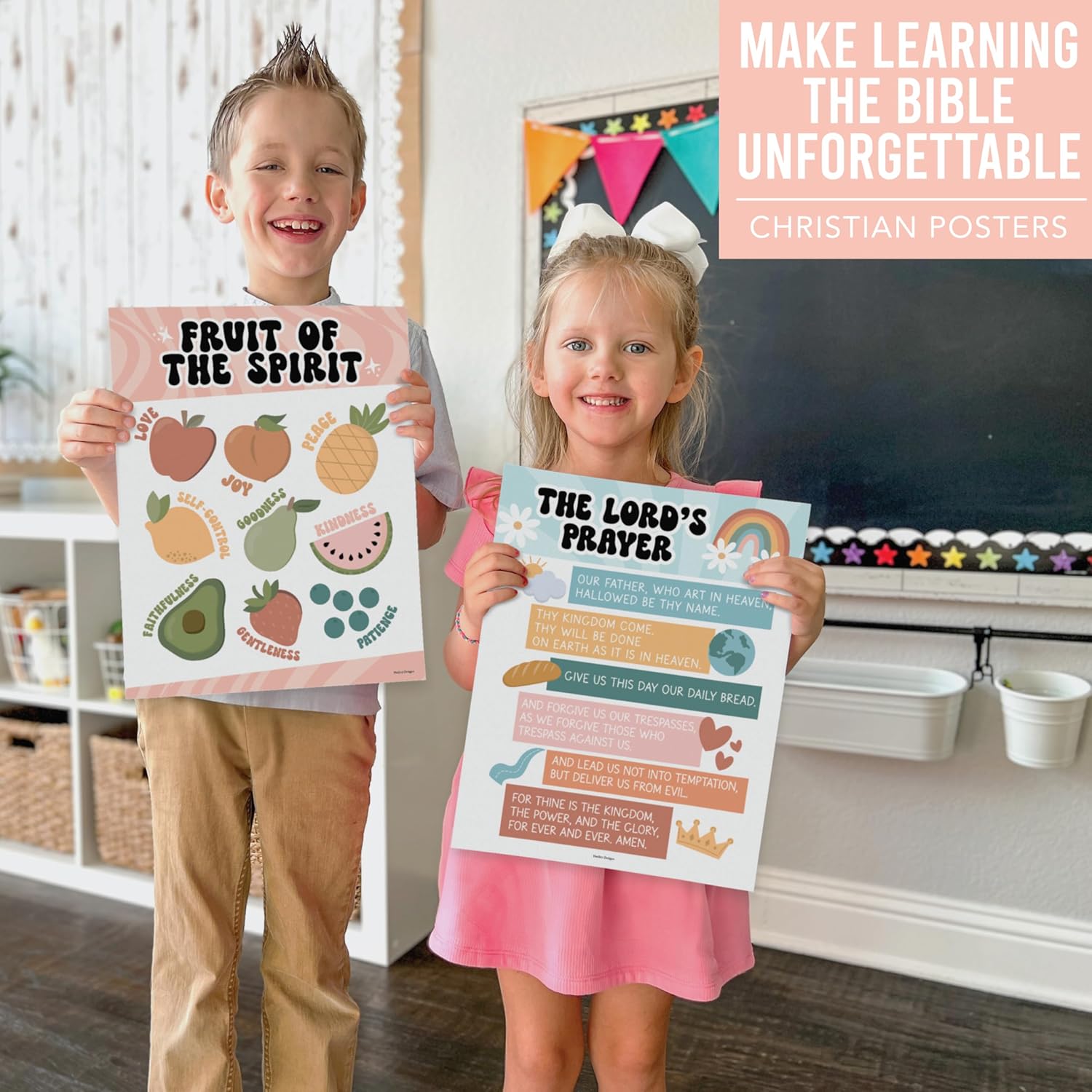 CHRISTIAN POSTERS FOR KIDS - 9 POSTERS INCLUDED