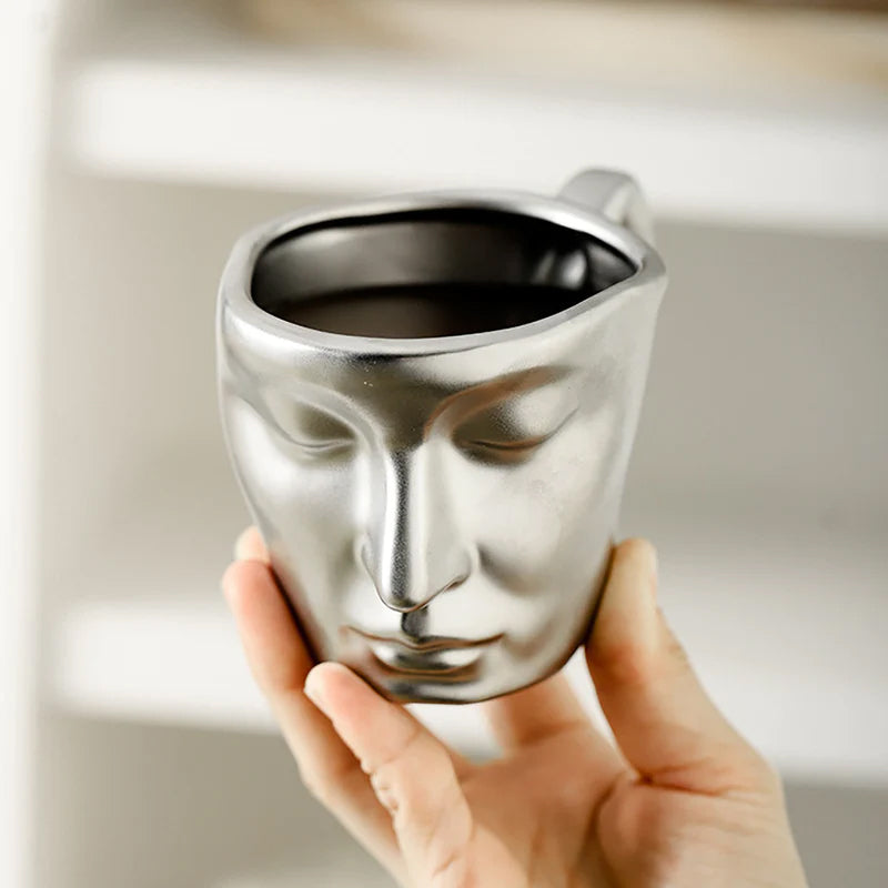 Metal Touching Face Creative Keramisk Kiss-kaffemugg