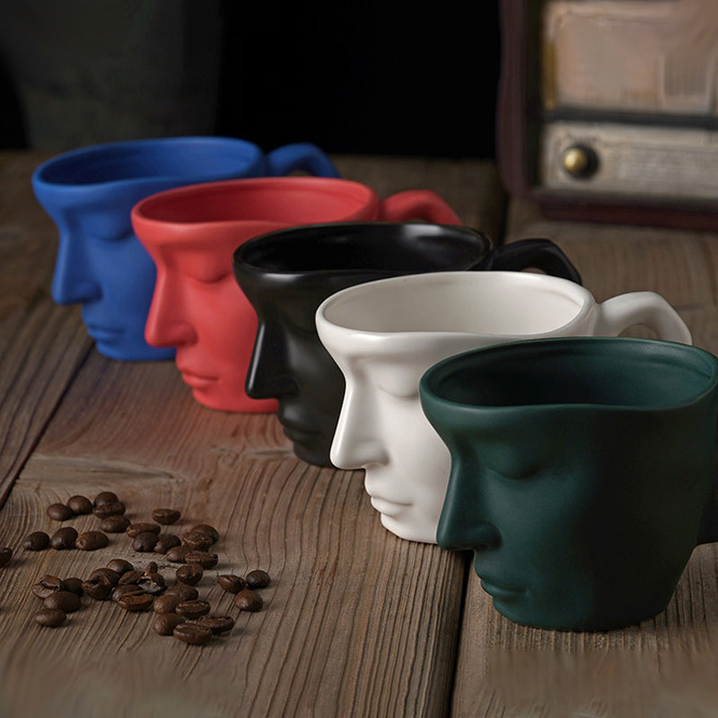 Metal Touching Face Creative Keramisk Kiss-kaffemugg