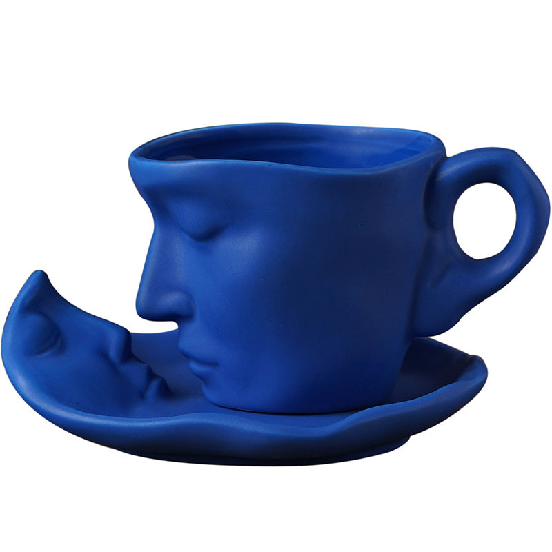 Metal Touching Face Creative Keramisk Kiss-kaffemugg