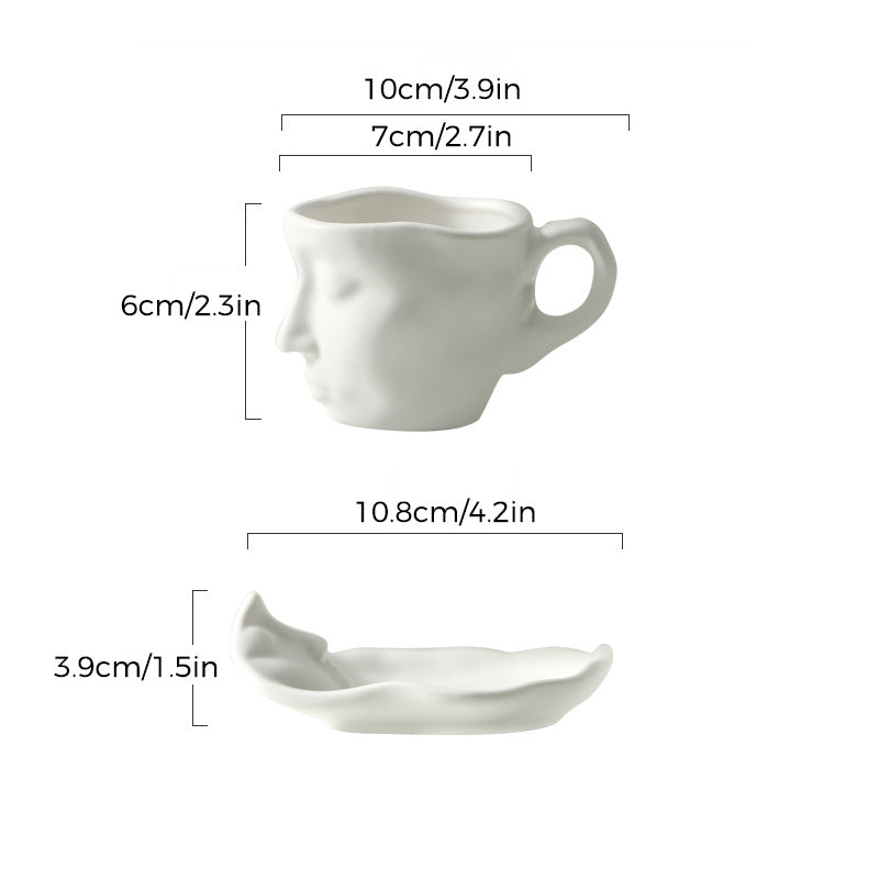 Metal Touching Face Creative Keramisk Kiss-kaffemugg