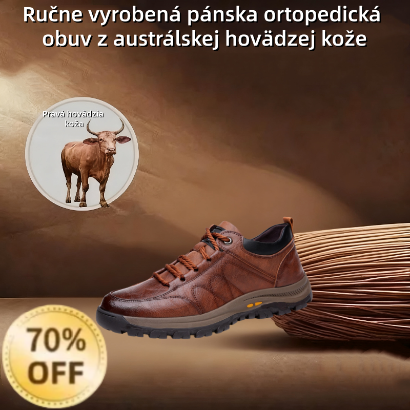 ⏰ Vianočný mega výpredaj: 70% zľava – Nenechajte si to ujsť! 🐂 Vylepšená pánska ortopedická obuv vyrobená z pravej austrálskej hovädzej kože. 👞 Ručne šitá. ✅ - Účinne zmierňuje bolesť nôh.