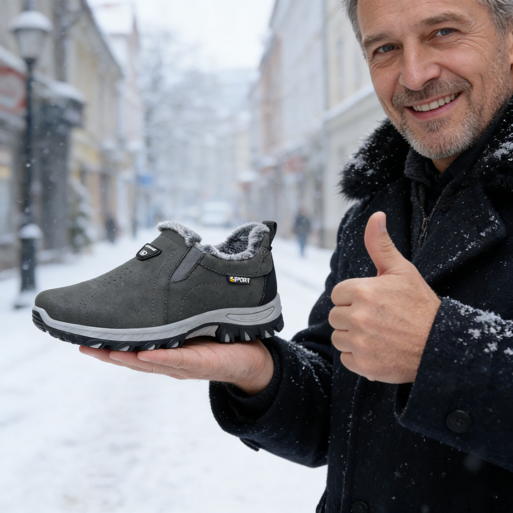 【🎁50% zľava dnes - Nenechajte si to ujsť】Ergonomické zimné topánky - vlnená podšívka 🐏 Protišmykové, vodeodolné, teplé 👞 - ✅️ Účinná podpora chodidiel, zmierňuje bolesť