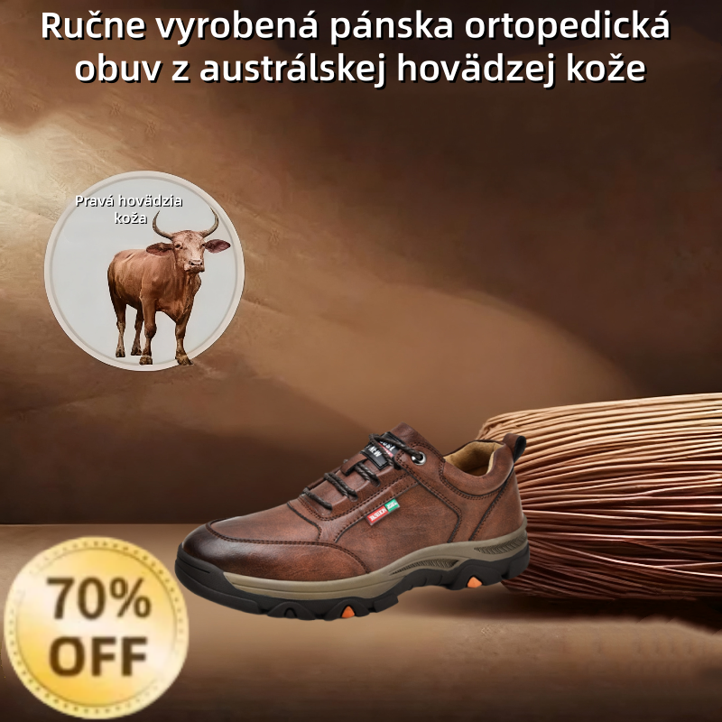 ⏰ Dnes zľava 70 % – Nenechajte si to ujsť! 🐂 Novo vylepšená pánska ortopedická obuv, ručne vyrobená z pravej austrálskej hovädzej kože. 👞