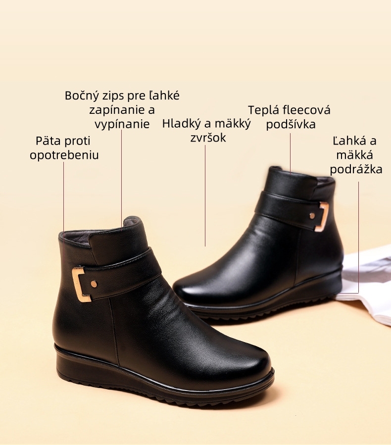 【🔥Dnes zľava 50 % – nenechajte si to ujsť】Ergonomicky navrhnuté kožené topánky – zimná vlnená podšívka + ručné šitie👞
