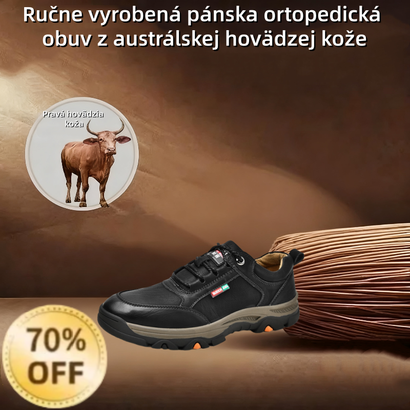 ⏰ Dnes zľava 70 % – Nenechajte si to ujsť! 🐂 Novo vylepšená pánska ortopedická obuv, ručne vyrobená z pravej austrálskej hovädzej kože. 👞