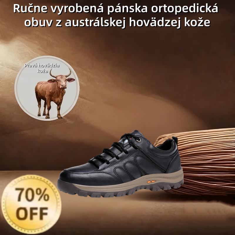 ⏰ Vianočný mega výpredaj: 70% zľava – Nenechajte si to ujsť! 🐂 Vylepšená pánska ortopedická obuv vyrobená z pravej austrálskej hovädzej kože. 👞 Ručne šitá. ✅ - Účinne zmierňuje bolesť nôh.
