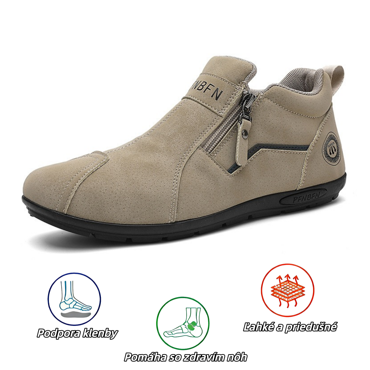 ⏰ Dnes zľava 70 % – Nenechajte si to ujsť! ⬛ – Novo vylepšené ortopedické semišové topánky, mäkké a pohodlné, ľahko sa obúvajú a vyzúvajú, vodeodolné a protišmykové💧  – Zmierňuje bolesť nôh🦶