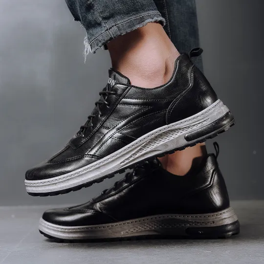 (🔥50% discount on the last day - ending soon) Men's handmade genuine leather orthopedic shoes, comfortable, arch support, helps with correct walking posture