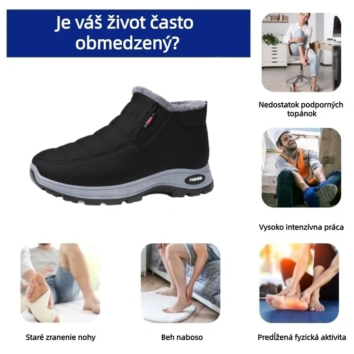 【❗️Dnešná špeciálna ponuka - zľava 70 % - Nenechajte si ju ujsť】Ergonomické vlnené čižmy - ✅️Korigujú držanie tela pri chôdzi - Teplé, odolné, vodeodolné a protišmykové👞