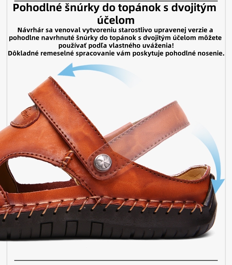 [🎁Posledný deň za polovičnú cenu, nenechajte si to ujsť] Ergonomické ortopedické sandále, vybraná hovädzia koža + ručne šité