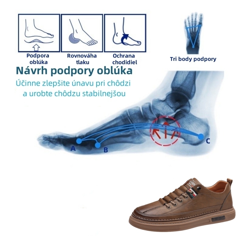【🎁 Dnes zľava 50% - nenechajte si to ujsť】 Ortopedická obuv s ergonomickým dizajnom - kvalitná koža + ručné šitie 👞