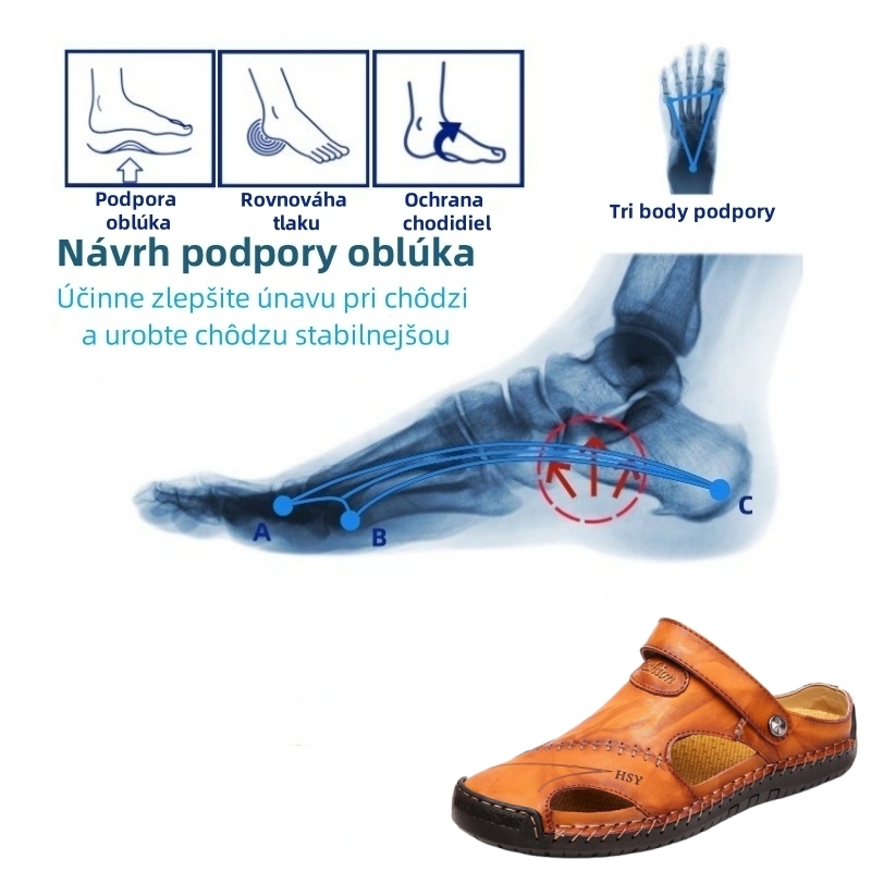 [🎁Posledný deň za polovičnú cenu, nenechajte si to ujsť] Ergonomické ortopedické sandále, vybraná hovädzia koža + ručne šité