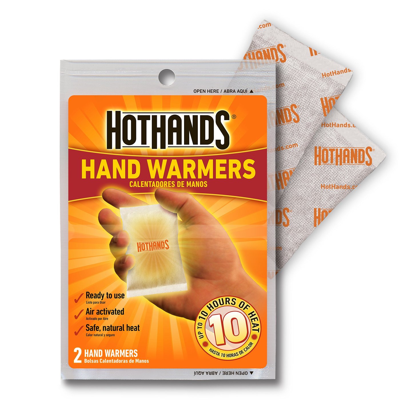 Incalzitoare de maini HotHands - Incalzitoare naturale, fara miros, activate cu aer, de lunga durata - Pana la 10 ore de caldura
