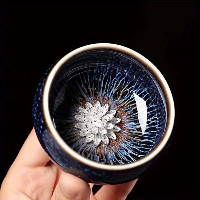 [Jianzhan] ceașcă de ceai chinezească Jianzhan, ceașcă de ceai autentică lucrată manual, porțelan tradițional din cultura chineză, porțelan glazut unic, perfect pentru iubitorii de ceai și colecționari - măiestrie în cuptor, ceramică neagră elegantă, expe