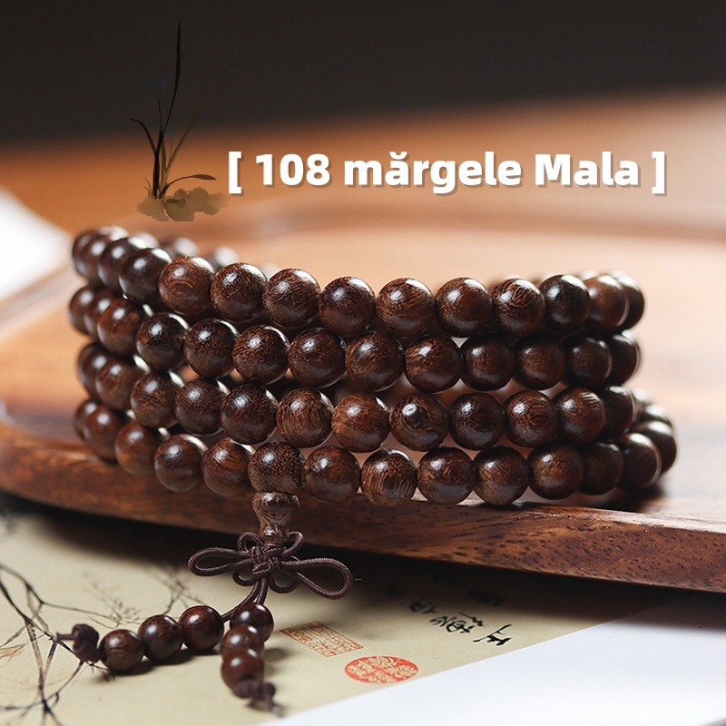 Bratara din margele din lemn natural de inalta calitate, roaga-te pentru pace si sanatate