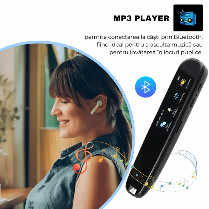 Traducator Inteligent M2 Pro, Traducere vocala, Scanare OCR, Reportofon, Dictionar, Ecran Tactil, 112 Limbi, easyCTRL