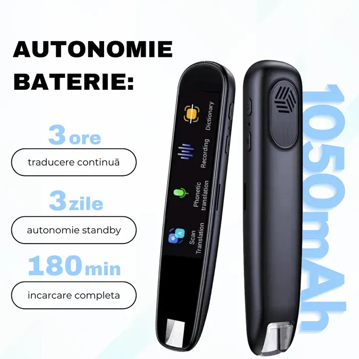 Traducator Inteligent M2 Pro, Traducere vocala, Scanare OCR, Reportofon, Dictionar, Ecran Tactil, 112 Limbi, easyCTRL