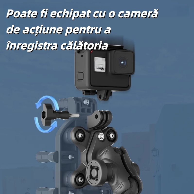 Suport pentru telefon Samsung moto 2026, rezistent la ploaie și zăpadă, cu protecție solară, rotire 360° și încărcare wireless