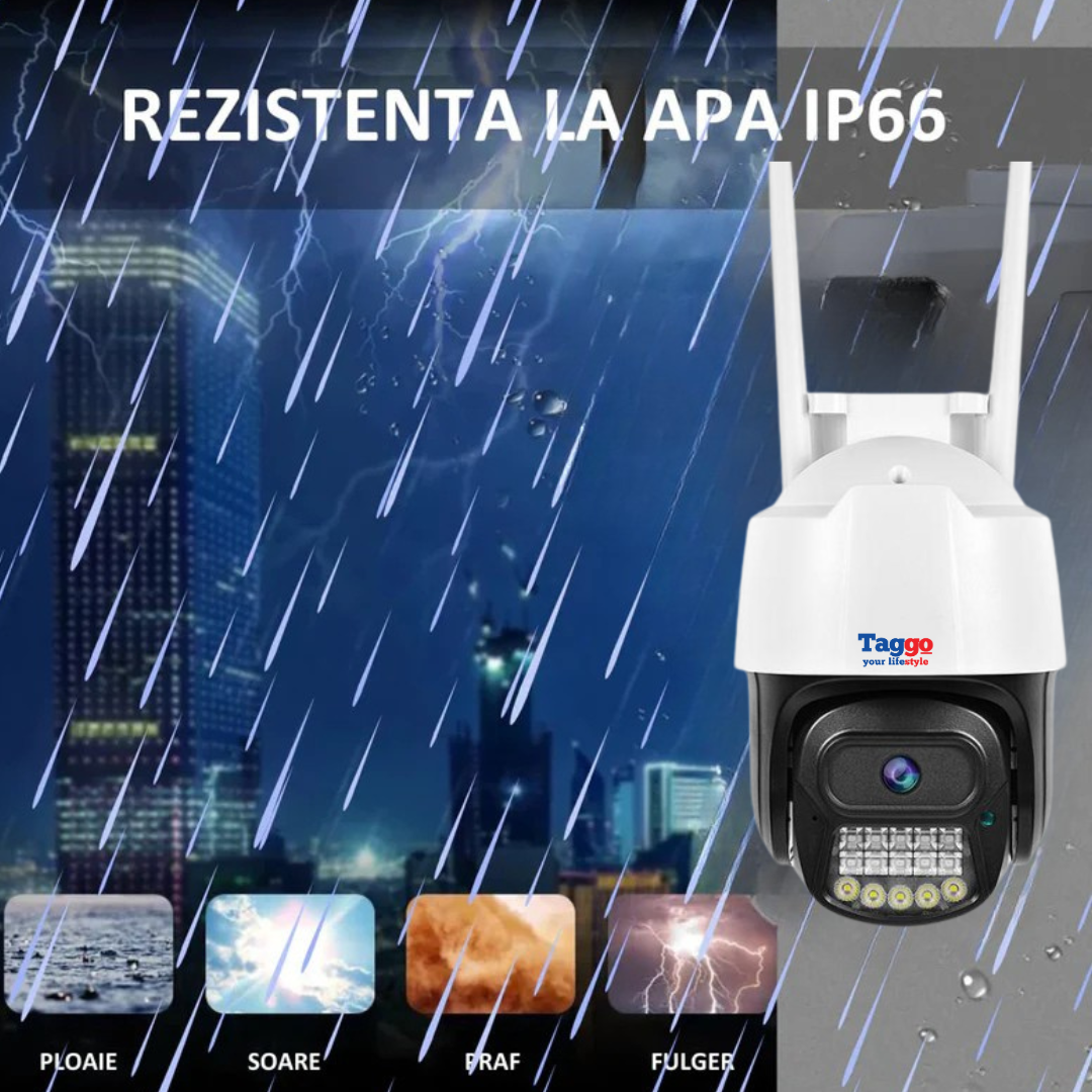 Camera Supraveghere 4G V380 6MP – Rotire 360°. Detectie Umana. Audio Bidirectional. Control din Aplicatie
