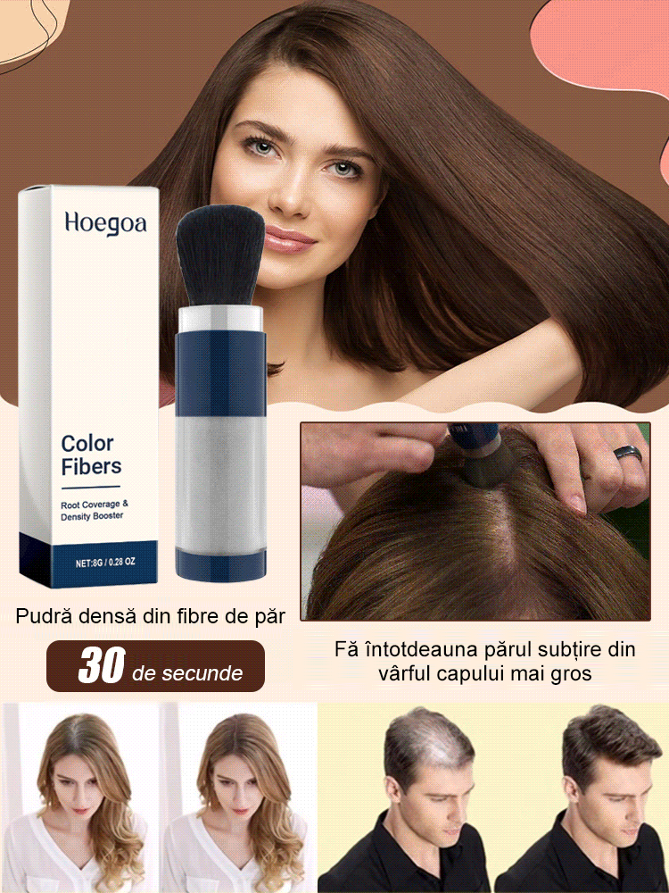 Pudră densă de fibre de păr