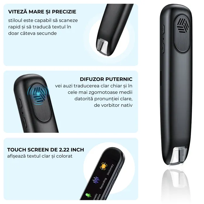 Traducator Inteligent M2 Pro, Traducere vocala, Scanare OCR, Reportofon, Dictionar, Ecran Tactil, 112 Limbi, easyCTRL