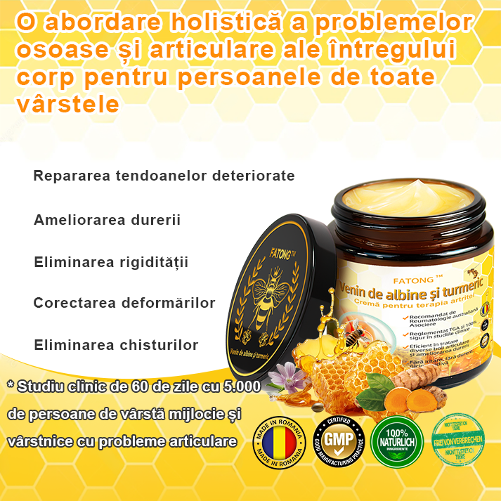 Specializat în afecțiuni ortopedice și dureri articulare 👨⚕️ 𝐹𝐴𝑇𝑂𝑁𝐺™ Cremă pentru artrită cu venin de albine și curcuma🧴🧴
