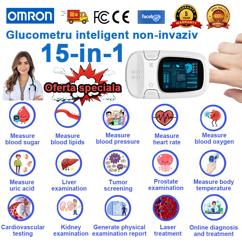 ✨Timp limitat 50% reducere [Importat din Japonia] 👨‍⚕️ Glucometru neinvaziv Omron de înaltă precizie