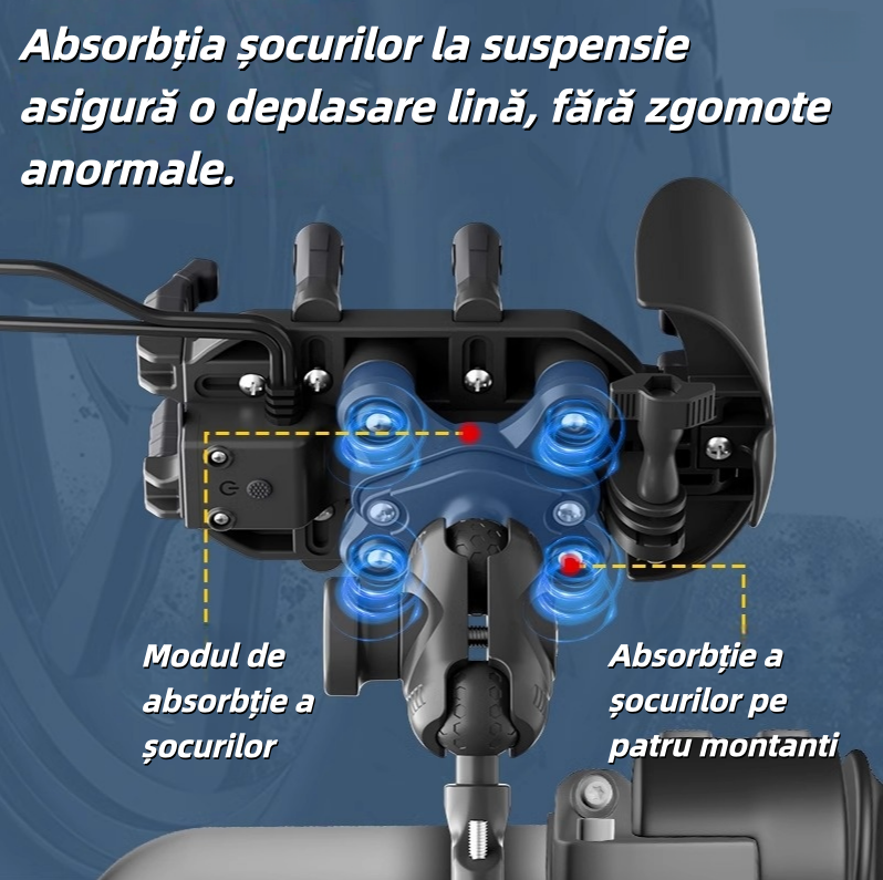 Suport pentru telefon Samsung moto 2026, rezistent la ploaie și zăpadă, cu protecție solară, rotire 360° și încărcare wireless
