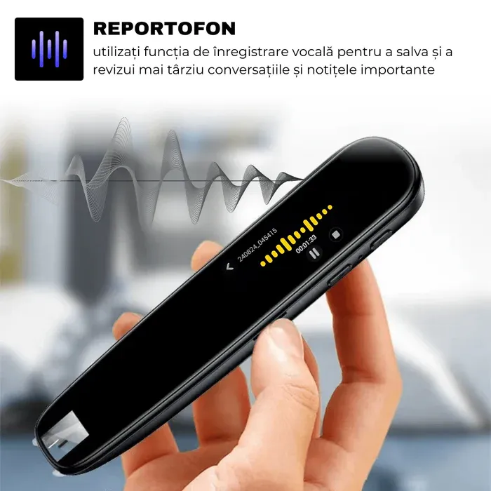 Traducator Inteligent M2 Pro, Traducere vocala, Scanare OCR, Reportofon, Dictionar, Ecran Tactil, 112 Limbi, easyCTRL