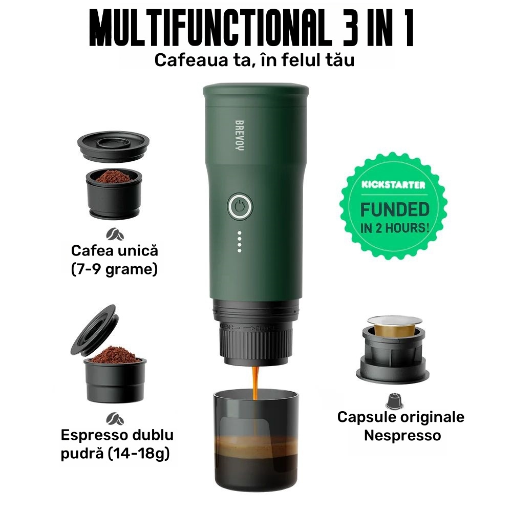 ☕️ Faceți o ceașcă de cafea tare oricând și oriunde! ☕️espressor portabil